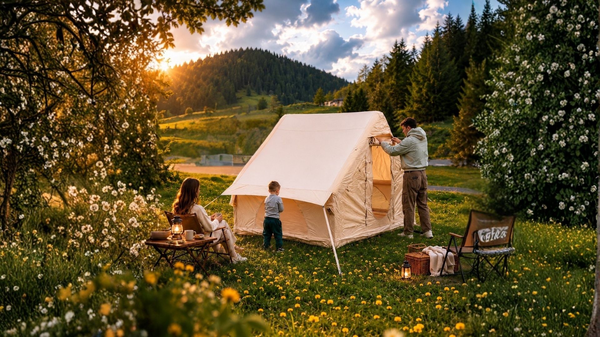Corturi de camping în natură